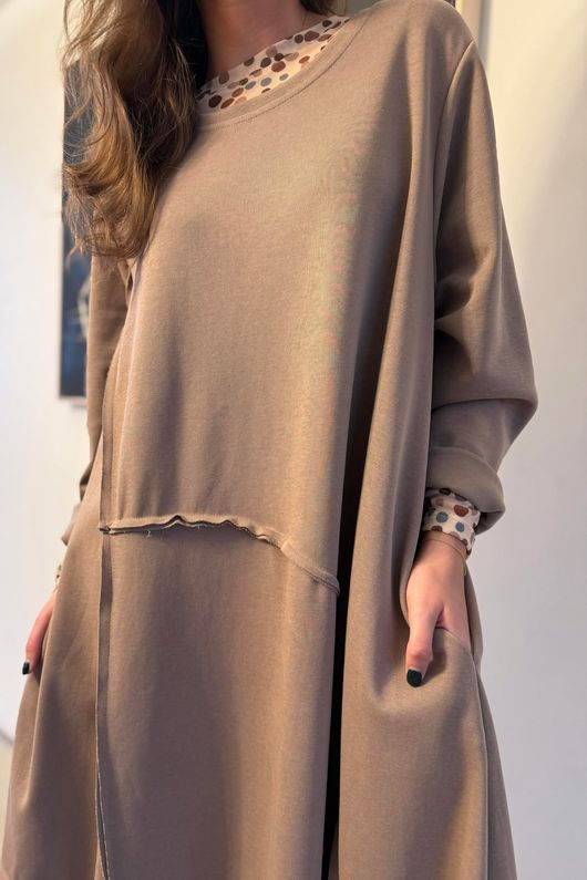 Sola Smart Tech Panel Dress Mocha